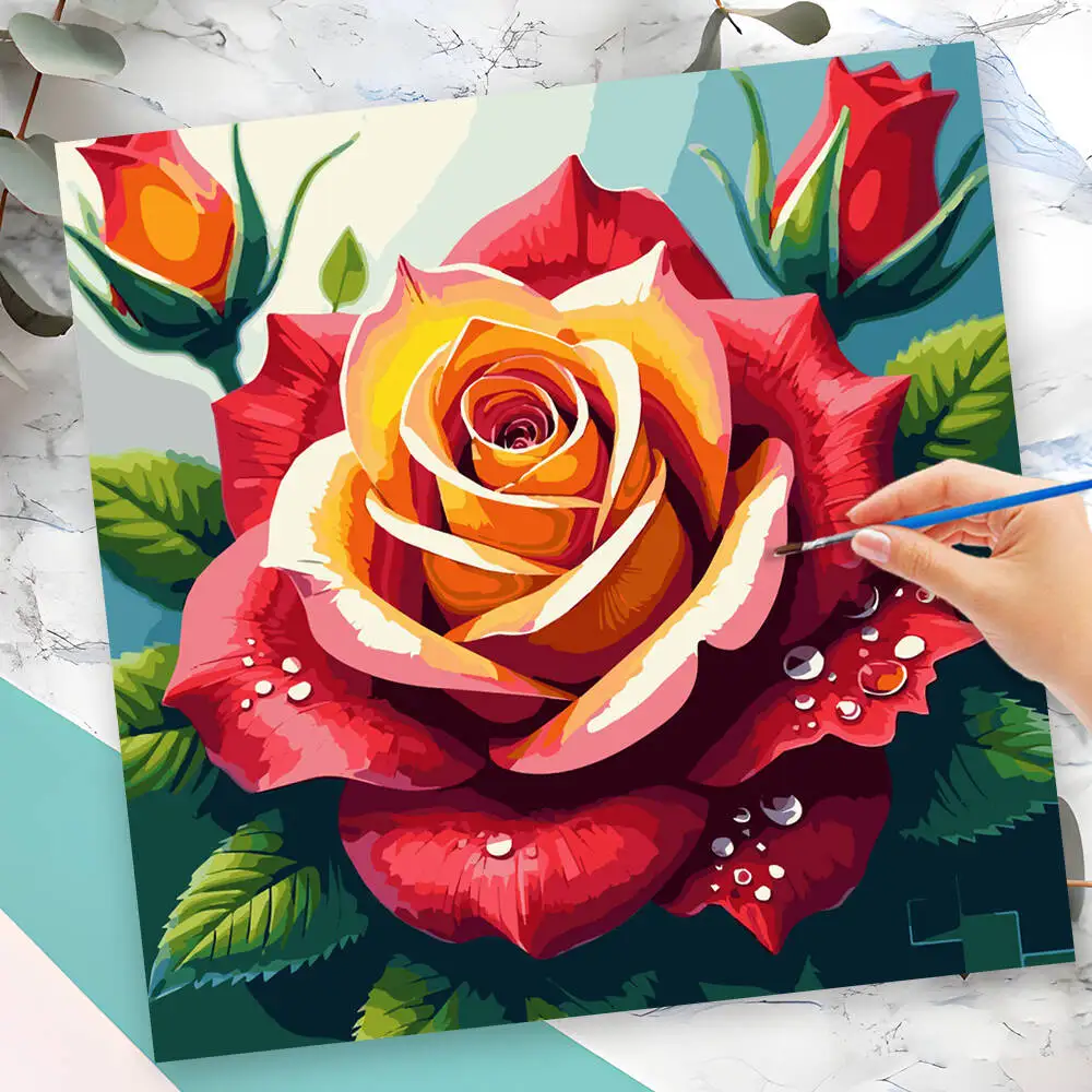 Momoart Malen nach Zahlen Kits Hahn Tier Malen nach Zahlen Huhn DIY auf Leinwand Bild für Wohnzimmer Heimdekoration Image