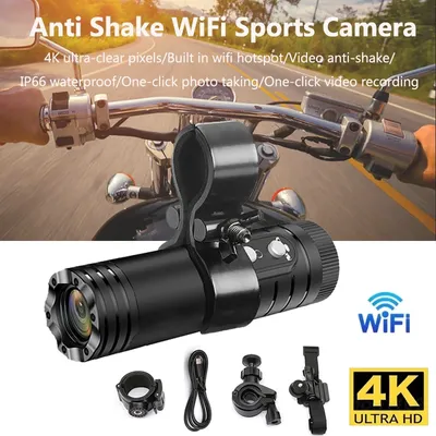 4K Full HD Wifi Tragbare Kamera Wasserdicht und Anti Shake Sport Kameras Fahrrad Motorrad Helm Cam Taschenlampe Camcorder