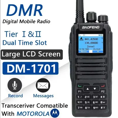 Dm1701 Digital Walkie Talkie Dmr Radio+Analog Two Way Radio Open Gd77 Dual Time Slot Tier 1+2 Hunting Camping Ham Radio Baofeng