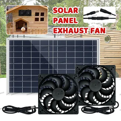 10W Mini Fan Solar Powered Exhaust Ventilator Air Extractor Waterproof For Greenhouse Kitchen Shed Chicken House Ventilation Fan