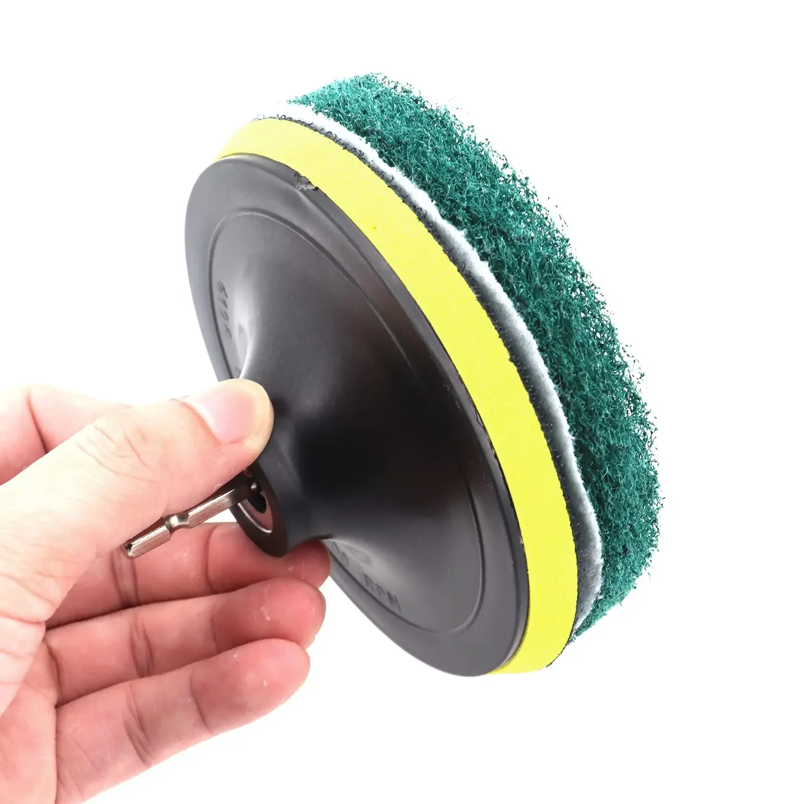 8 Stück 4 Zoll elektrische Scheuerpads Fugenmörtel Bohrmaschinen Wäscher Reinigungsbürste Badewannenreiniger Werkzeugsatz für Fugenlinien Ecken Fliesen Image