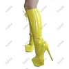 Sukeia Neue Frauen Winter Knie Stiefel Plattform High Heels Runde Kappe Wunderschöne Grüne Outfit Schuhe Damen UNS Plus Größe 5-20