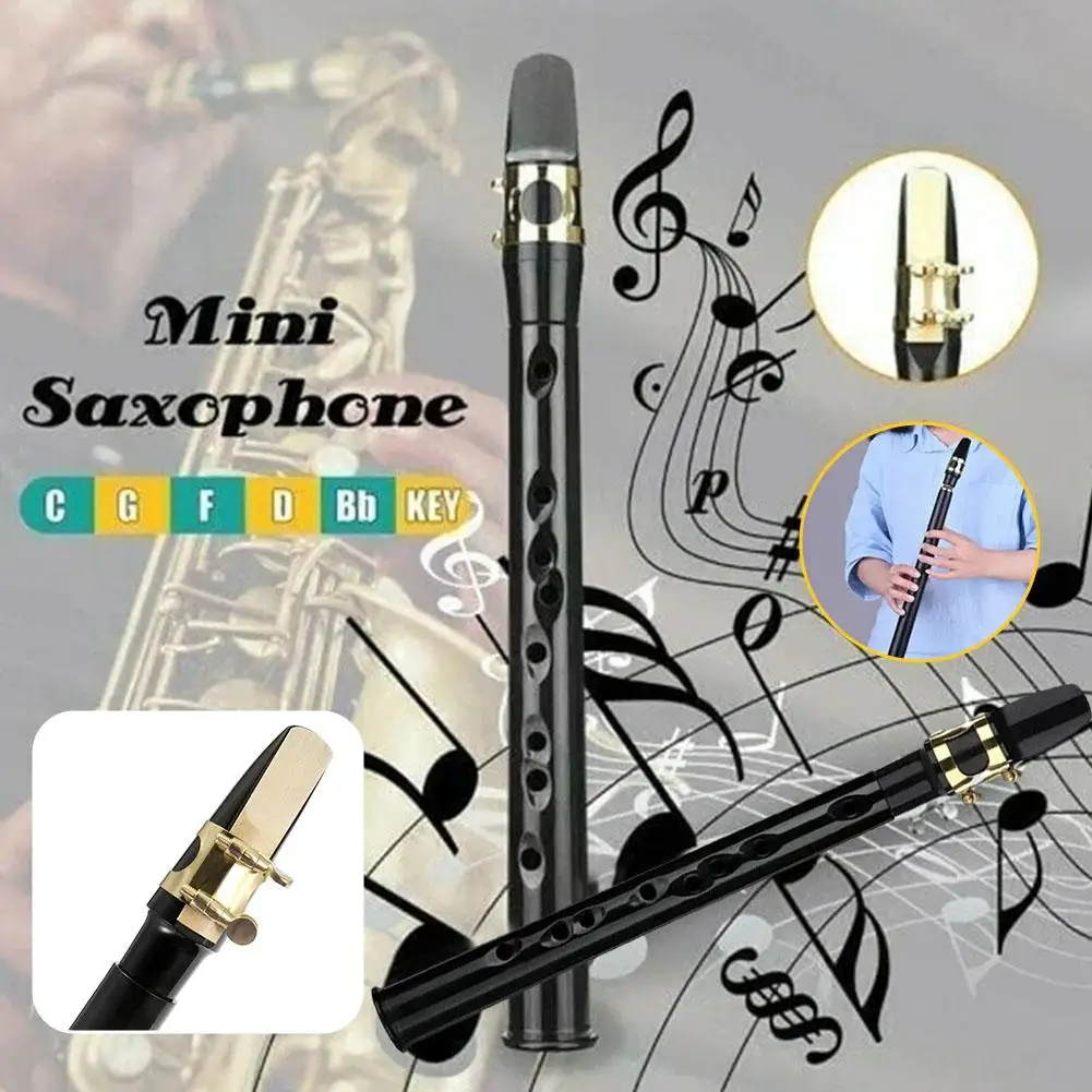 Mini Pocket Saxophon C Key Saxophon Holzblasinstrument Kleines Saxophon Sax Musiktasche Holzblasinstrument Tragbar Image
