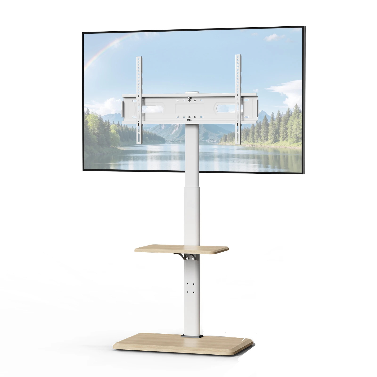 TV-Ständer, vertikale TV-Bodenhalterungen, Trolley-Ständer, mobiler TV-Wagen, Bodenwagen für 26"-75-Zoll-Fernseher bis zu 99 Pfund Image