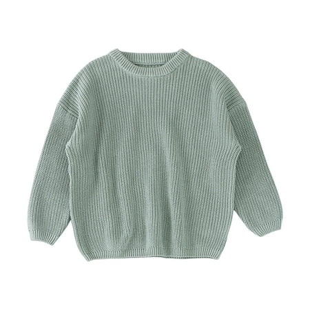 Mepaouo Baby Girl Boy Knit Sweater Toddler Blouse Pullover Sweatshirt Crewneck Long Sleeve Tops Clothes 9-12M