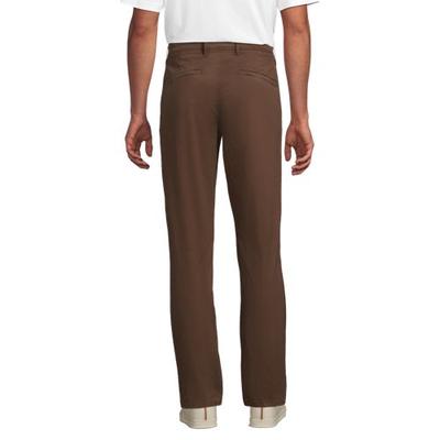 Stretch Chinos, Slim Fit, Men, size: 34 28, regular, Brown, Cotton/Cotton-blend, by Lands' End