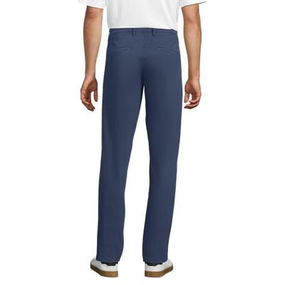 Stretch Chinos, Slim Fit, Men, size: 33 34, regular, Blue, Cotton/Cotton-blend, by Lands' End