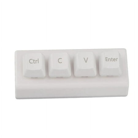 4 Keys Programmable Keypad Red Switch Ctrl C V Enter Mini Mechanical Keyboard Support NKRO for Gaming Office White A 1 x Mini Keyboard 1 x Type C data cable White