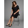 Jerseykleid LAURA SCOTT CURVE, Damen, Gr. 54, N-Gr, schwarz, Jersey, Obermaterial: 95% Viskose, 5% Elasthan, unifarben, Basic, A-Linie knielang, V-Ausschnitt, Kurzarm, Kleider, in leicht ausgestellter, fließender Wickelform - GROSSE GRÖSSE