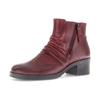 Stiefelette GABOR "TUNIS", Damen, Gr. 39, rot (dunkelrot), Glattleder, unifarben, klassisch, Schuhe, Blockabsatz, Ankleboots, Zierreißverschluss außen, Weite G (=weit)