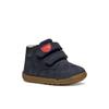Lauflernschuh GEOX "B MACCHIA BOY", Kinder, Gr. 20, blau (navy), Leder, casual, Schuhe, Lauflernschuh mit Klettverschluss, Größenschablone zum Download