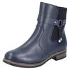 Winterstiefelette RIEKER, Damen, Gr. 39, schwarz (dunkelblau, schwarz), Lederimitat, Elastischer Einsatz, klassisch, Schuhe, Chelseaboots, Winterboots, Blockabsatz, mit Innenreißverschluss