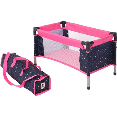 Puppenbett CHIC2000 "Puppen-Reisebett", blau (konfetti), Puppenmöbel, KinderB:31cm H:32cm T:54cm, Stoff, Stahl, mit Stoff-Tragetasche, B:31cm H:32cm T:54cm Image