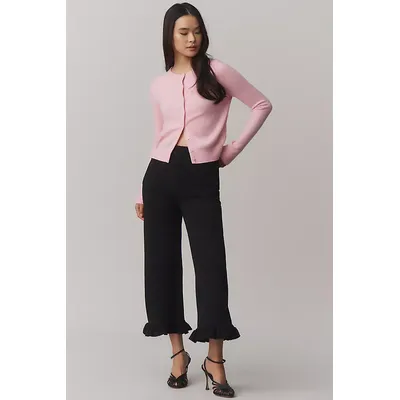 The Colette Ruffle-Hem Wide-Leg Trousers by Maeve