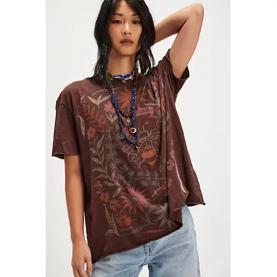 Secret Garden Tee by The Bureau at Free People in Brown, Size: Large
