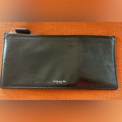 Coach Bags | Coach Black Leather Wallet Pouch Case | Color: Black | Size: Long Wallet 9.5” X 4.5”