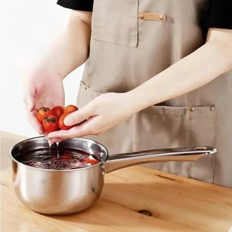 Poêle antiadhésive en acier inoxydable, Pot à nouilles, accessoires de cuisine, Pot à lait, Pot en aluminium, vaisselle, outils de cuisine à domicile, ustensiles de cuisine