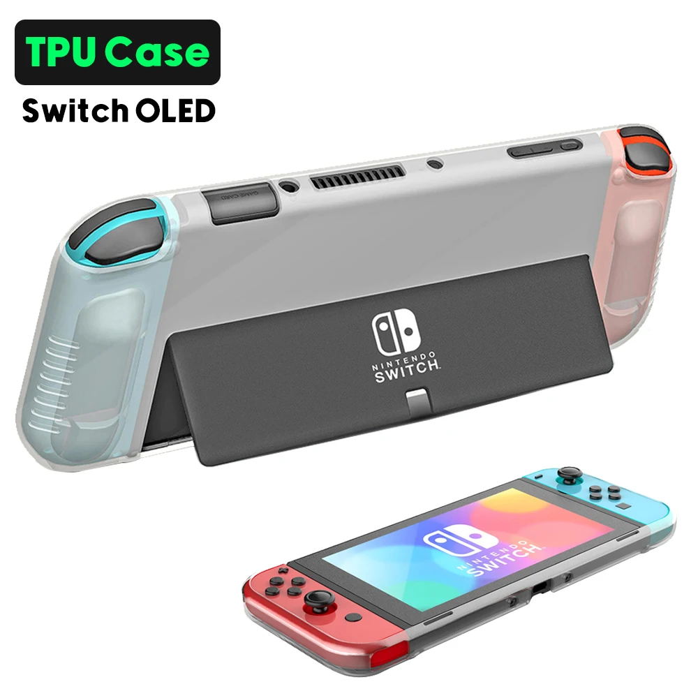 Klare TPU-Hülle für Nin-tendo Switch OLED, rutschfeste/tropfende Schutzhülle für Switch OLED Game Player Cover Case Transparente Hülle Image