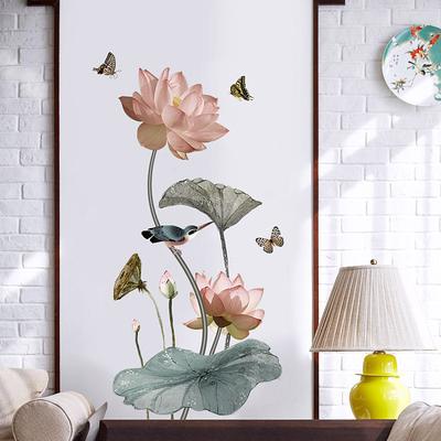 Flower Wall Sticker Wallpaper Self Adhesive Removable Mural For Bedroom Living Room Sofa Background Chinese Style Creative Vinyl Art Decoration Home Interior