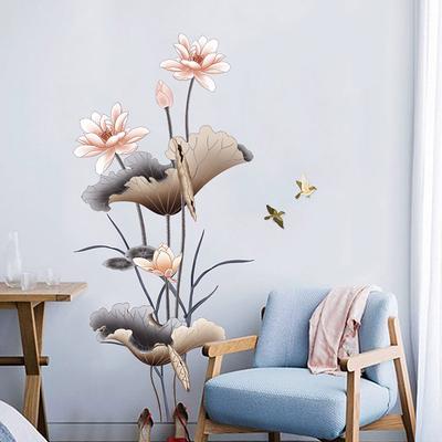 Flower Wall Sticker Wallpaper Self Adhesive Removable Mural For Bedroom Living Room Sofa Background Chinese Style Creative Vinyl Art Decoration Home Interior