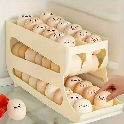 Large Capacity Double-Layer Egg Holder – Household Refrigerator Storage Container, Food Organizer for Kitchen Counter, Cabinet, and Fridge, Holds Approx. 40–48 Eggs