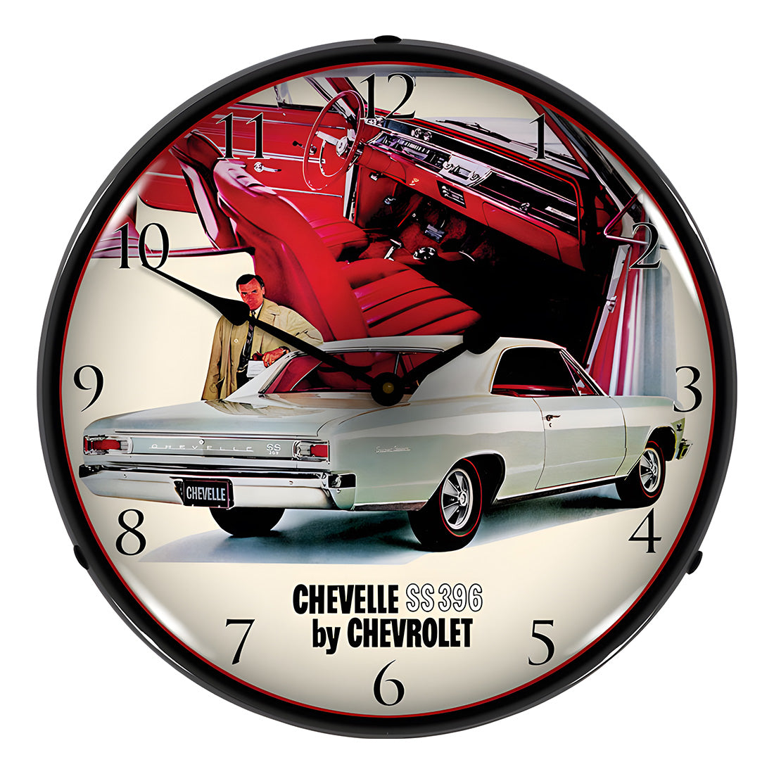 Collectable Sign and Clock 1966 Chevelle SS 396 RI Backlit Wall Clock