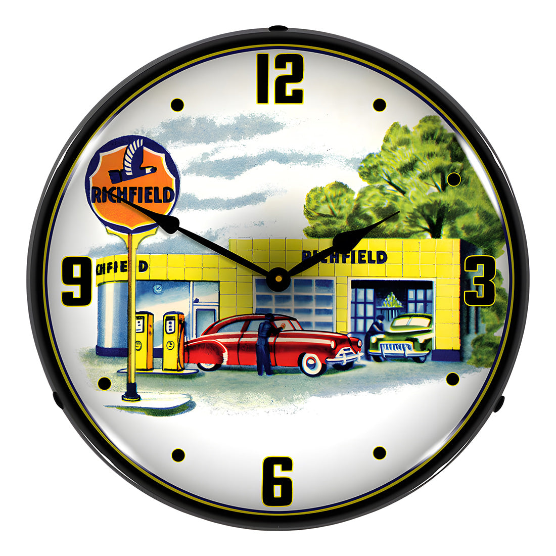 Collectable Sign and Clock Richfield Gas Station Backlit Wall Clock