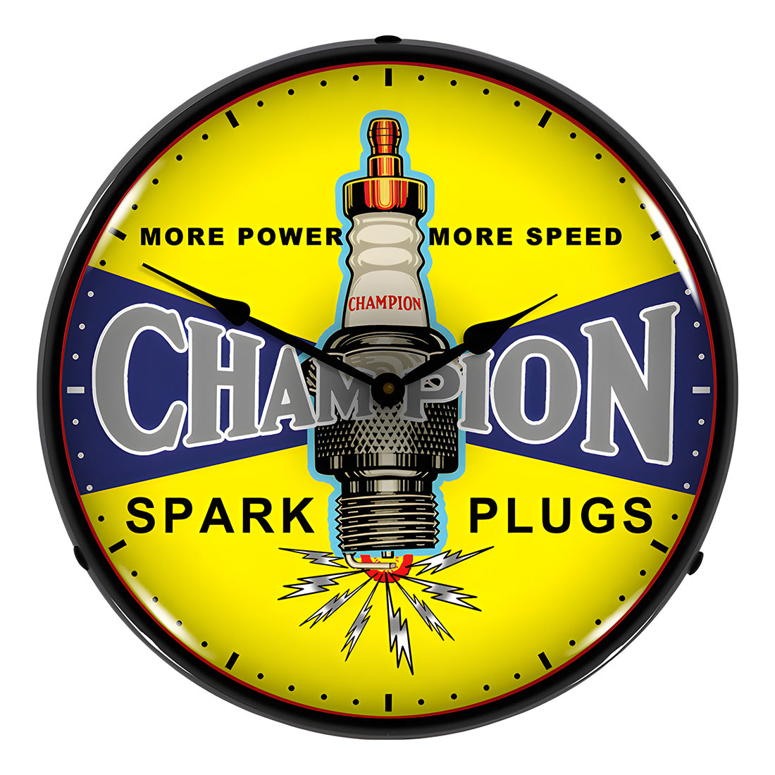 Collectable Sign and Clock Champion Plugs Vintage Backlit Wall Clock