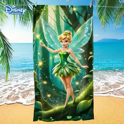 Disney Channel Tinker Bell Beach Towel: Magical Fairy Design for Fun in the Sun! Suitable for towels, bath towels, beach towels
