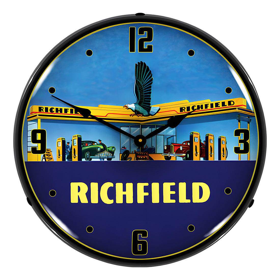 Collectable Sign and Clock Richfield Gas Station Backlit Wall Clock