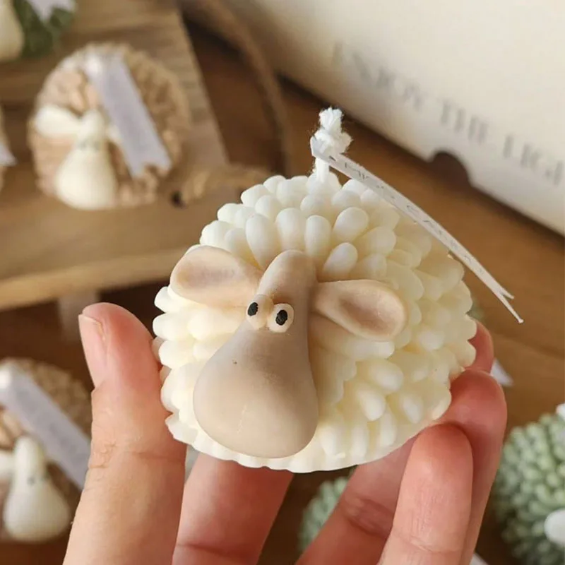 3d Nette Schafe Kerze Ton Silikon Form Harz Tier Seife Form DIY Ziege Harz Form Handgemachte Seife Kerze Gips Dekoration Form Image