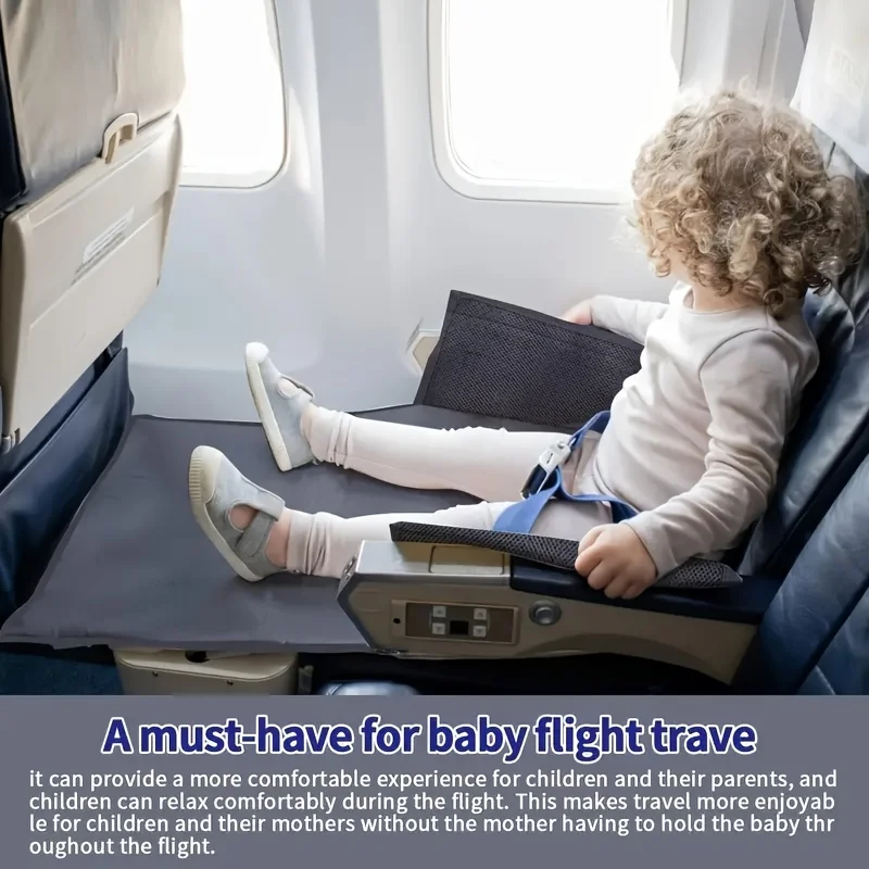 Kids Airplane Bed Breathable Children Airplane Seat Extender Portable Planes Foot Rest Travel Essentials Airplane Foot Hammock