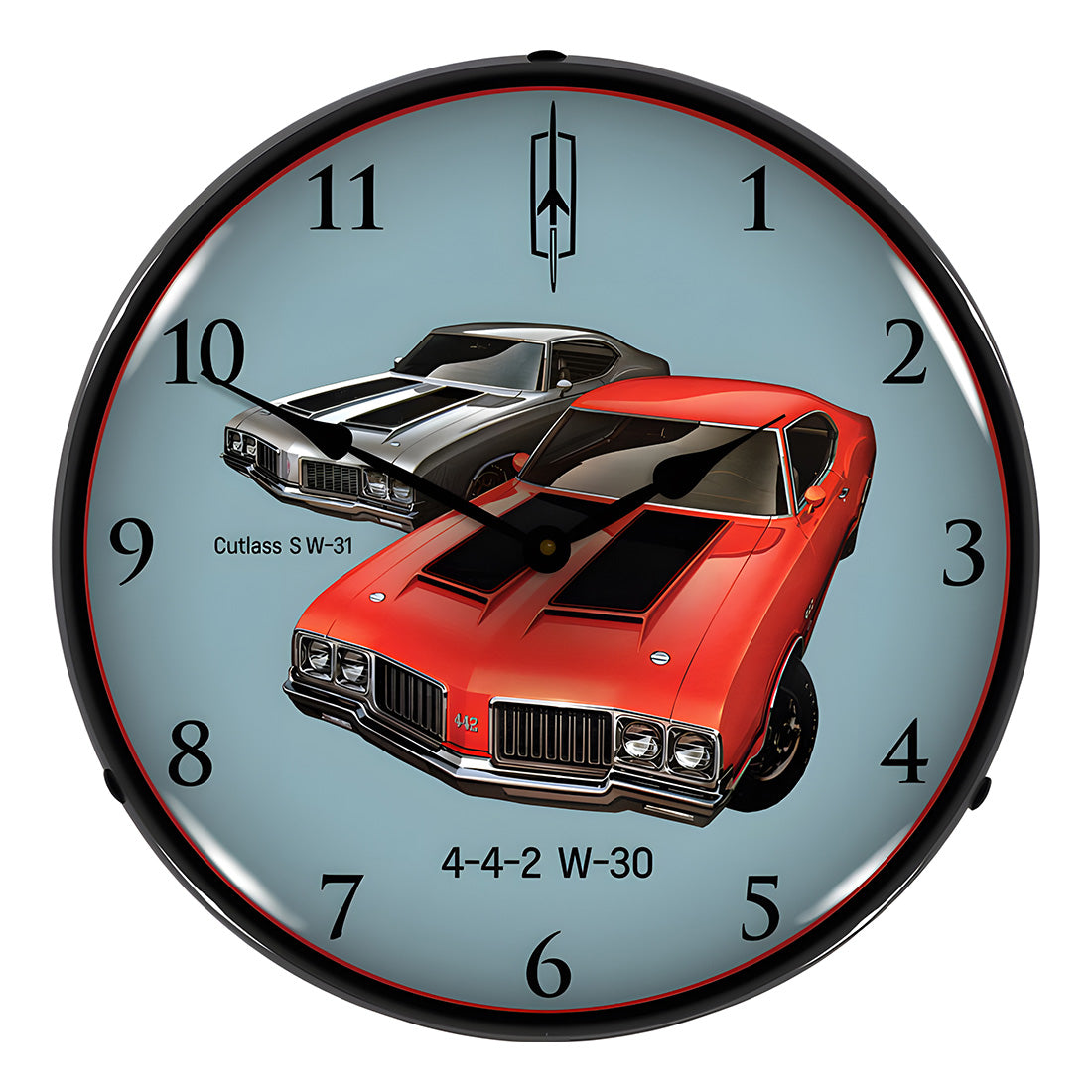 Collectable Sign and Clock 1970 442 W-30 and W-31 Backlit Wall Clock