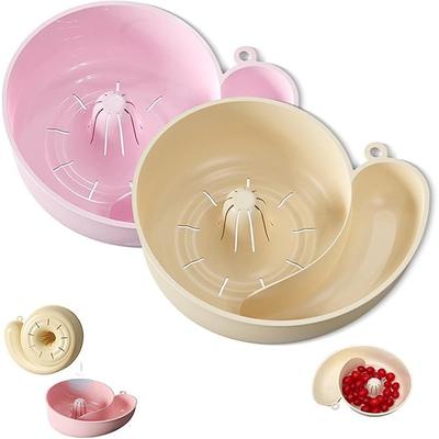 2pcs Snail Shaped Fruit Washer with Strainer Automatic Cleaning Basket with Efficient Draining System Heavy-Duty Plastic Kitchen Sink Organizer for Fruits, Vegetables, Pasta