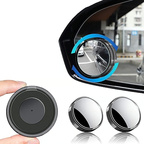 2 specchietti convessi per auto con ventosa per l'angolo cieco, specchietti retrovisori grandangolari regolabili a 360 gradi con ventosa, specchietti ausiliari rotondi universali per la sicurezza alla guida e al parcheggio.