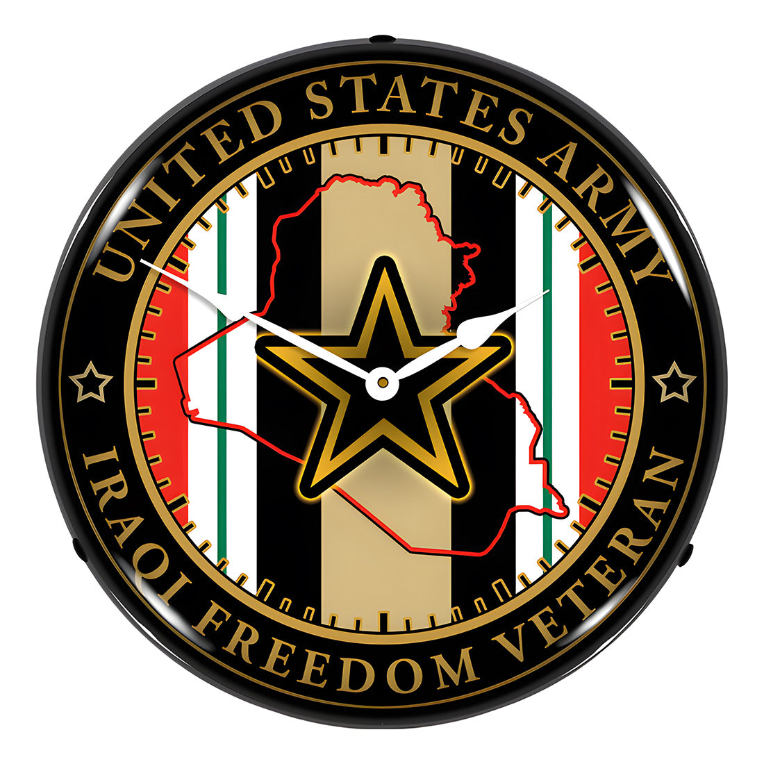 Collectable Sign and Clock Army Veteran Operation Iraqi Freedom Backlit Wall Clock