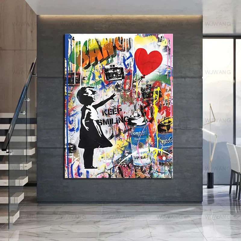 Banksy Kunst Graffiti Leinwand Malerei Pop Street Art Leinwand Poster Und Drucke Wand Bilder Für Wohnzimmer Moderne Wohnkultur