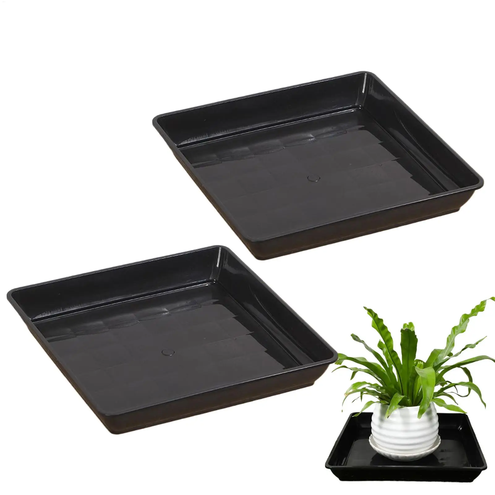 2PCS Anlage Untertasse Platz Langlebig Blumentopf Indoor Outdoor Heavy Duty Tablett Platz Blumentopf Wasser Schüssel Wohnkultur Für gartenarbeit Image