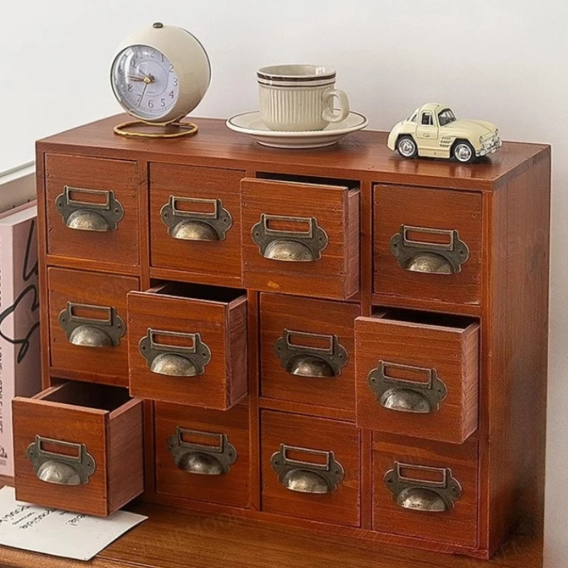 Schreibtisch-Schubladen-Aufbewahrungsschränke, Vintage-Schubladen-Organizer aus Holz, multifunktionale Aufbewahrungsschränke, Schubladentrennwand für Wohnzimmer