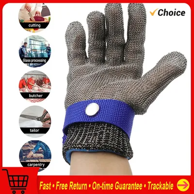 Butcher Glove Stainless Steel Glove Cut Resistant Metal Mesh Chainmail Glove for Meat Cutting Chainsaw Work Cut Resistant Glove