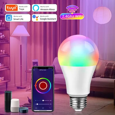 Tuya WiFi E27 Smart Bulb 220V 110V 10W 15W 20W Dimmbares RGB-Licht 2700-6500K Smart Life APP Sprachsteuerung mit Alexa Google Home