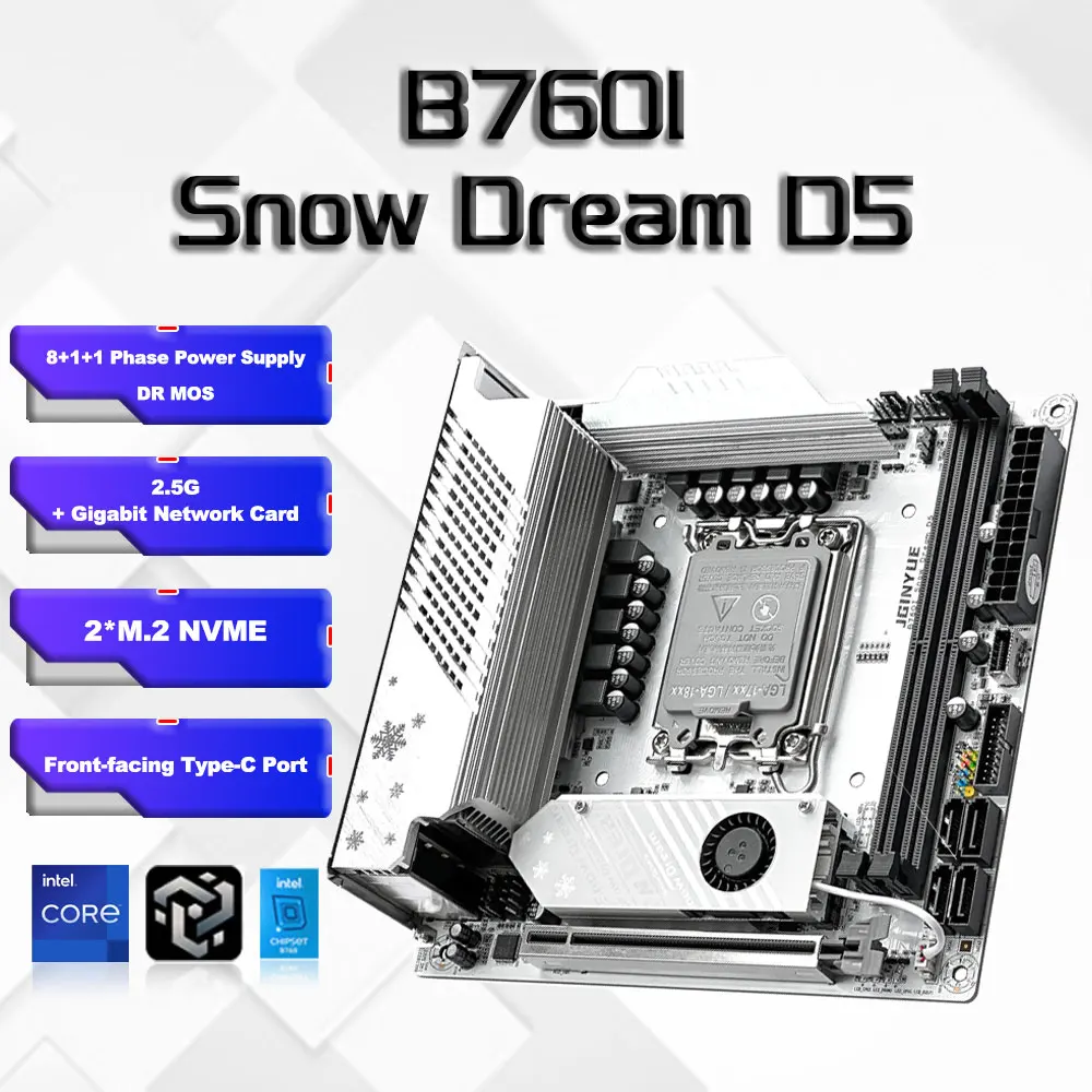 B760i ARGB WIFI DDR5 Motherboard Mini ITX Desktop-Computer 12/13/14 Generation Prozessor DDR5 LGA1700 mit WIFI6 AX201