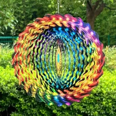 Metal Wind Spinner – Mandala & Evil Eye Design | Perfect Gift for Women/Mom/Grandma/Wife | Indoor/Outdoor Decor