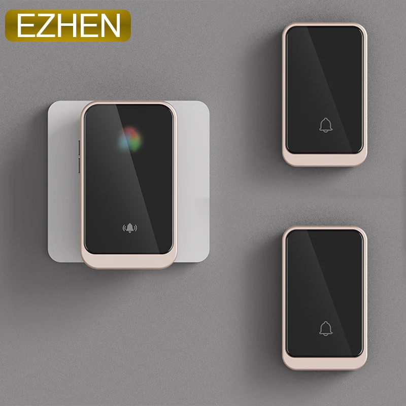 Intelligente drahtlose Türklingel für Zuhause, Türklingel, Heimbüro, Anrufglocke, 38 Lieder, Melodien, Ton und LED-Türklingel-Set, EU-US-Stecker Image