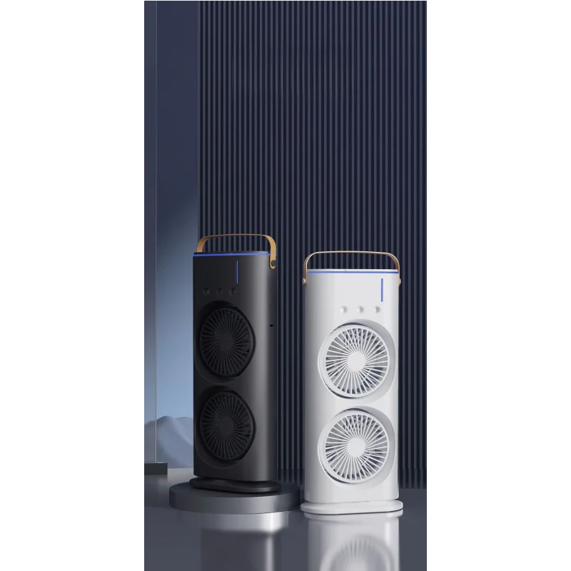 Heißverkaufter oszillierender Sprühventilator mit drei Löchern, Befeuchtungskühlung, Klimaanlagenventilator, Tischventilator, Kühler, USB-Fan-Aufladung Image