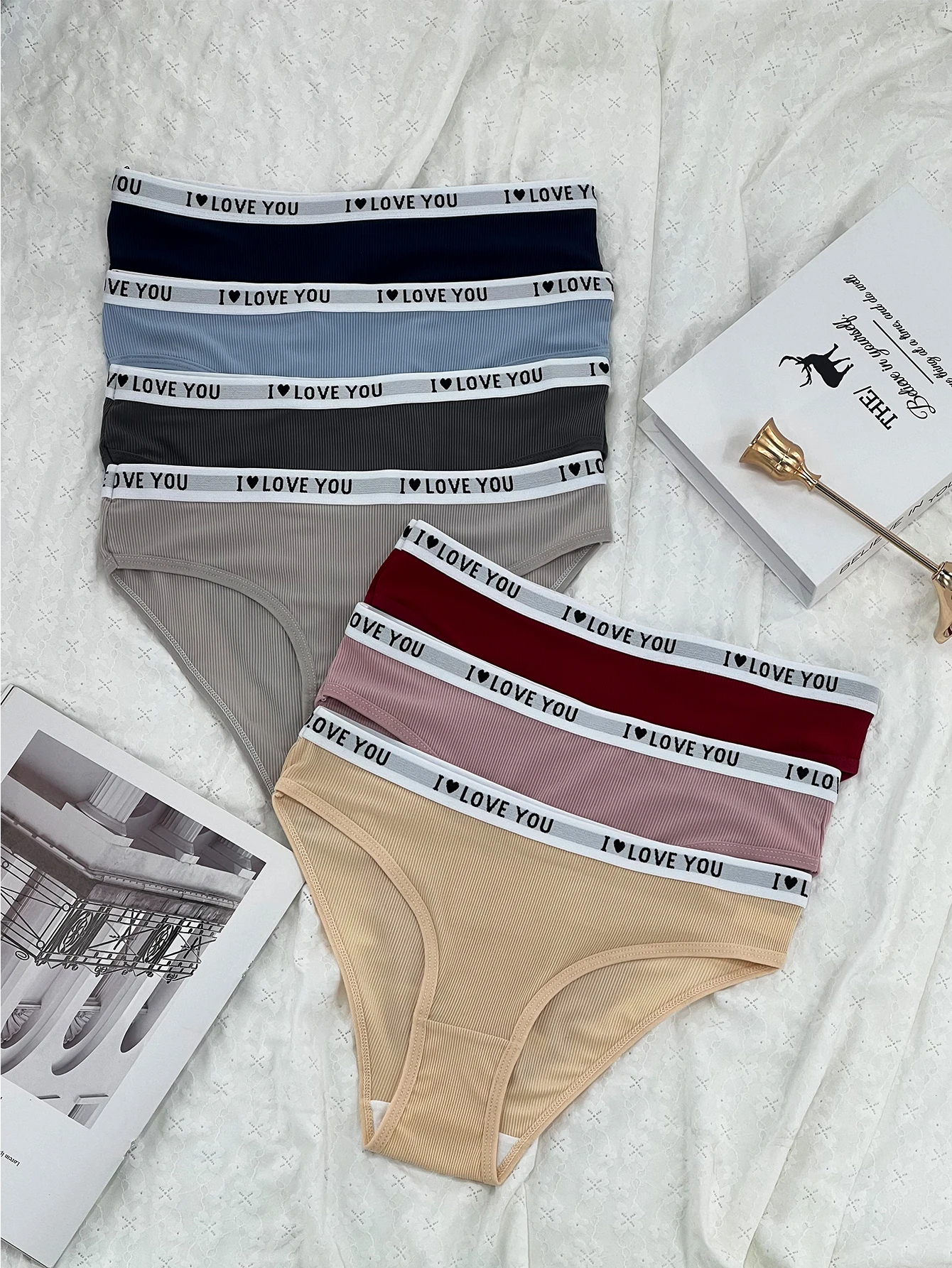 Love-Gürtel, sportliche, energetische und modische Damen-Slips, mehrfarbige und vielseitige Damenunterwäsche, 7-teiliges Set Image