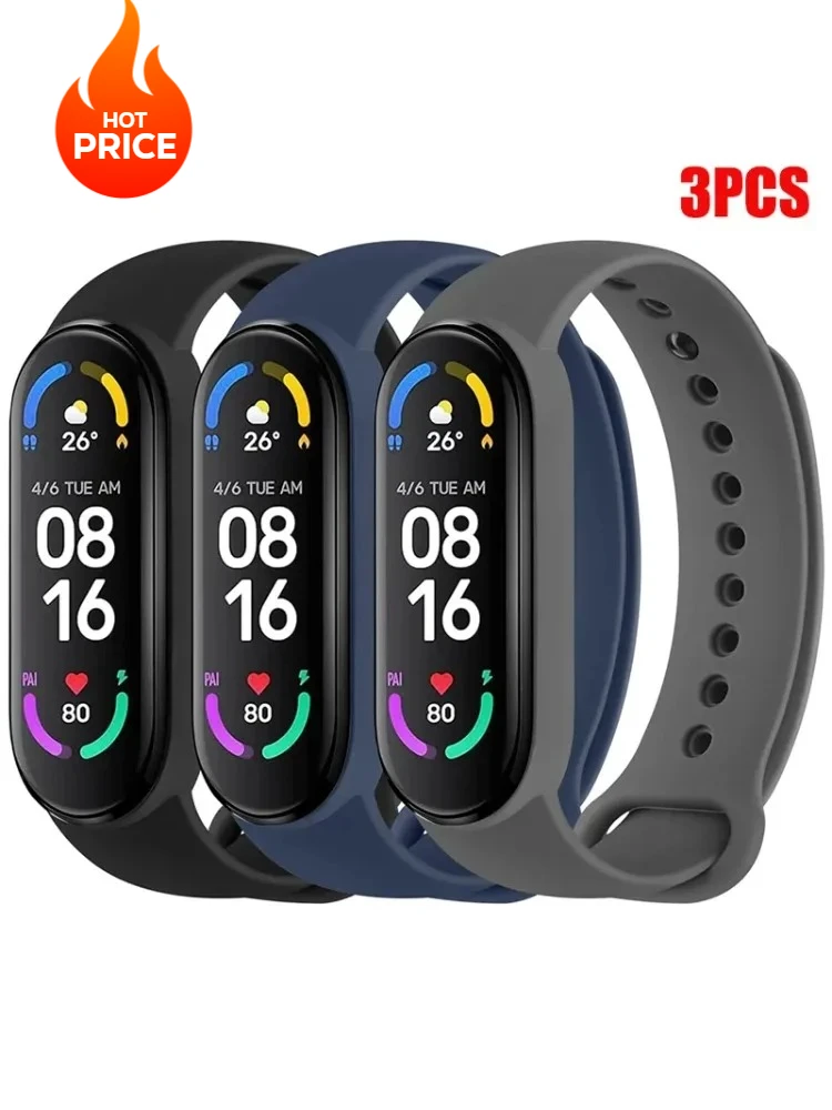 1-3Pcs Sport Armband Für Mi Band 7 6 4 5 3 Armband Xiaomi Mi Band Strap Offizielle silikon Ersatz Smartwatch Zubehör Image