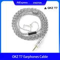 QKZ T7 Cavo per auricolari Rame di elevata purezza Twist Argento placcato Cavo per cuffie Cavo Uparade Cavo per cuffie audio portatile