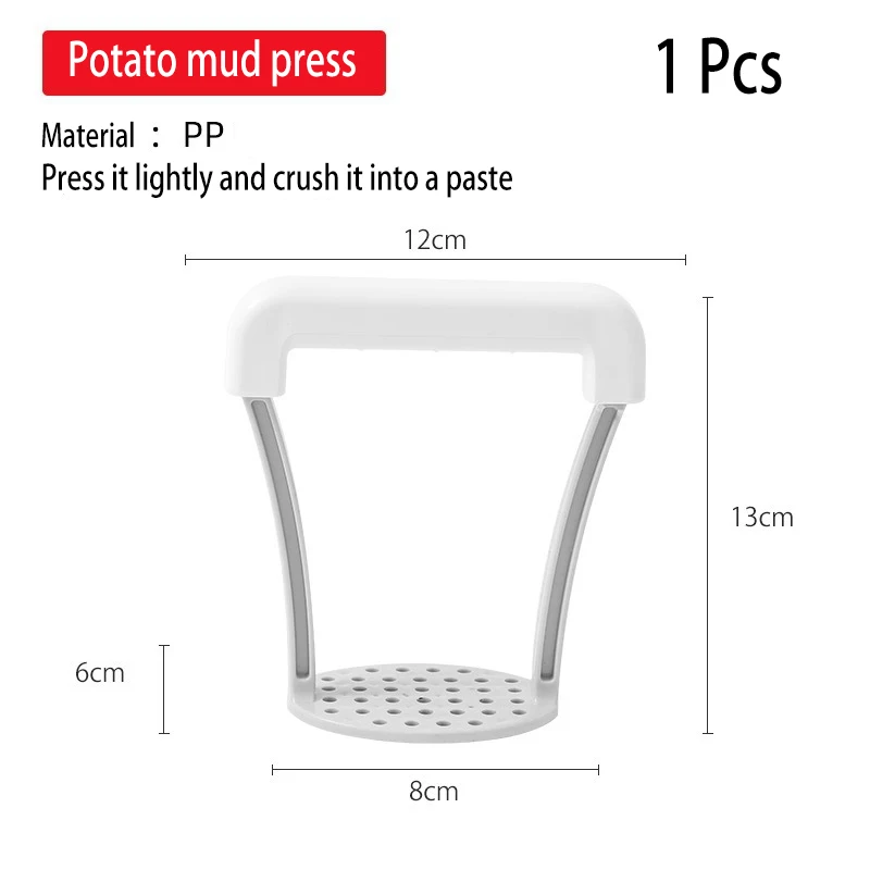 Manueller Kartoffelzerkleinerer, Küchen-Gemüseschredder und rutschfester Entsafter, kleine Küchenwerkzeuge, Kartoffelmühle, Obst und Gemüse Image
