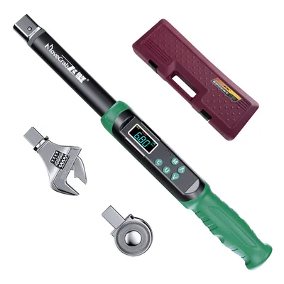 MOVECRAB Digital Torque Wrench with Interchangeable Heads-Precision Adjustable Torque Wrench with Ratchet Adjustable Open-End